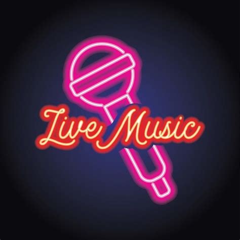 Live Music Neon PNG Image, Music And Live Music Logo With Neon Light ...