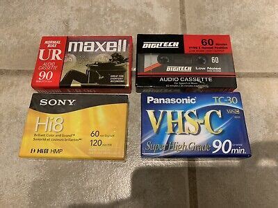 Sony Hi8, Maxell UR, VHS-C TC-30, Digitech, Cassette Tape Lot Of 4 NEW SEALED | eBay