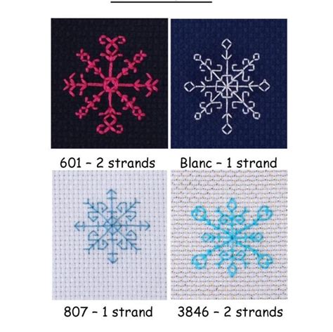 Snowflake mini cross stitch designs set of 4 Instant Download | Etsy