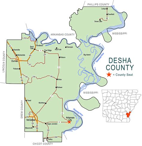 zz Desha County Map - Encyclopedia of Arkansas