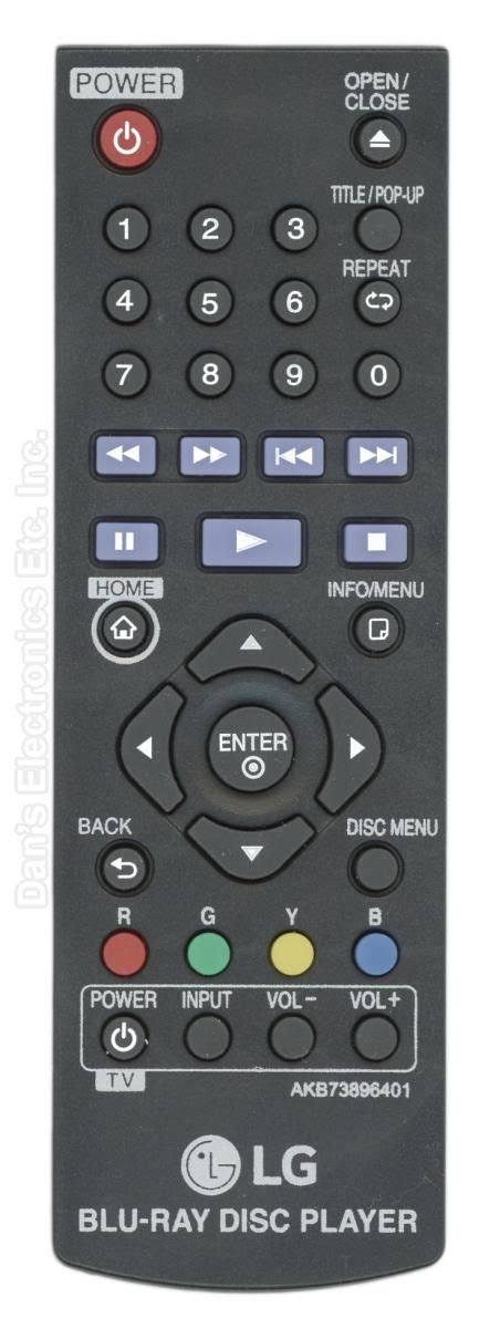 Buy LG AKB73896401 -COV34685701 Blu-Ray DVD Player Blu-ray Remote Control