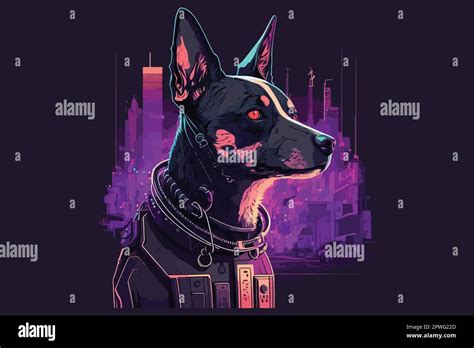 Dog cyberpunk vector illustration, cyberpunk dog tshirt design Stock Vector Image & Art - Alamy