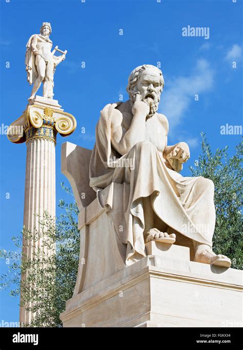 Athens - The statue of Socrates in front of National Academy building ...