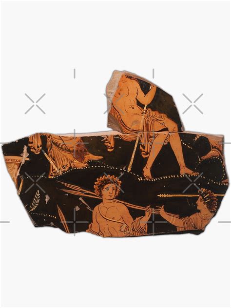 Pentheus” Greek Vase Fragment" Sticker for Sale by Bazaarre | Redbubble