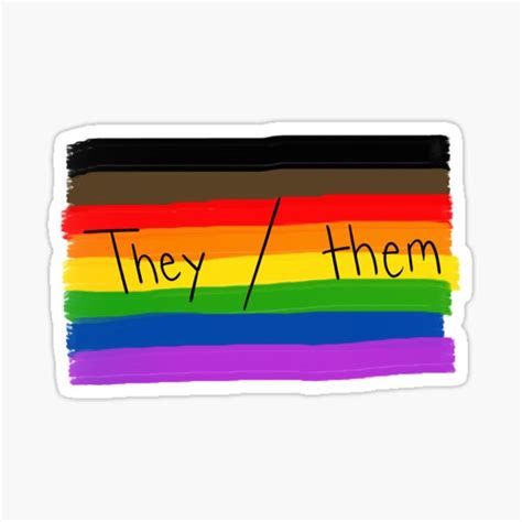 "LGBTQ+ Flag They/them Pronouns" Sticker for Sale by spadesir | Redbubble