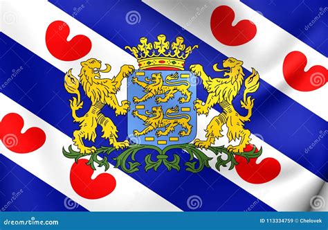 Flag of Friesland, Netherlands. Stock Illustration - Illustration of symbol, netherlands: 113334759