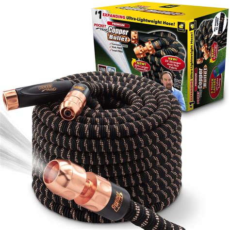 Pocket Hose AS-SEEN-ON-TV, Copper Bullet 100 Ft Expandable Garden Hose ...