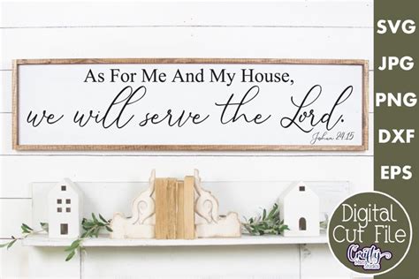 As For Me And My House Christian Farmhouse Home Sign Svg