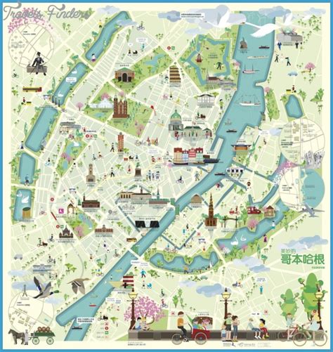 Copenhagen Map Tourist Attractions - TravelsFinders.Com