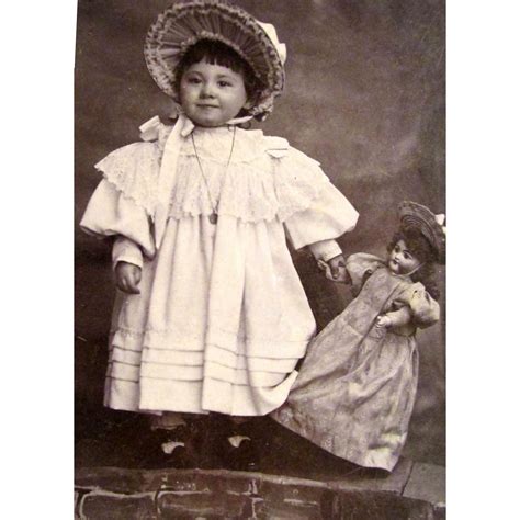 Darling Cabinet Card Photo of Little Girl and Her Doll! | Vintage baby pictures, Vintage ...