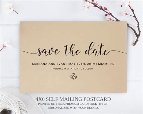 Simple Save the Date Postcards - LemonWedding