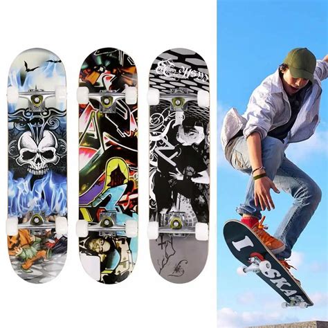 PRO Skull Pattern Longboard Skateboard Complete Deck Wood Deck Skate ...