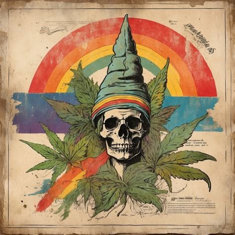 Hippie Weed Skull Portrait Art Free Stock Photo - Public Domain Pictures