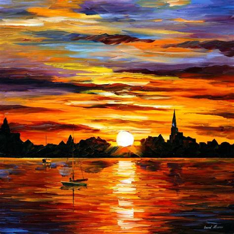 Orange Sunset Painting at PaintingValley.com | Explore collection of ...