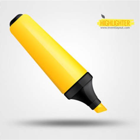 Yellow Highlighter Pen | FreeVectors