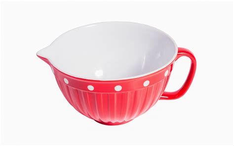 Red batter bowl with handle & dots Isabelle Rose - IsabelleRose