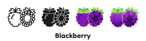 Vector icon set of Blackberry. 10515785 Vector Art at Vecteezy