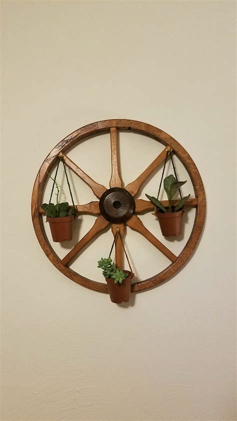 Wagon Wheel Wall Decor Light Cherry Spokes Woodwork - Etsy