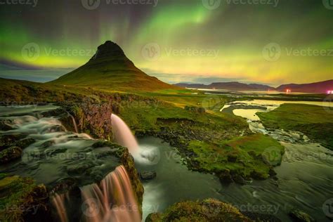 northern light over Kirkjufell mountain 3178635 Stock Photo at Vecteezy