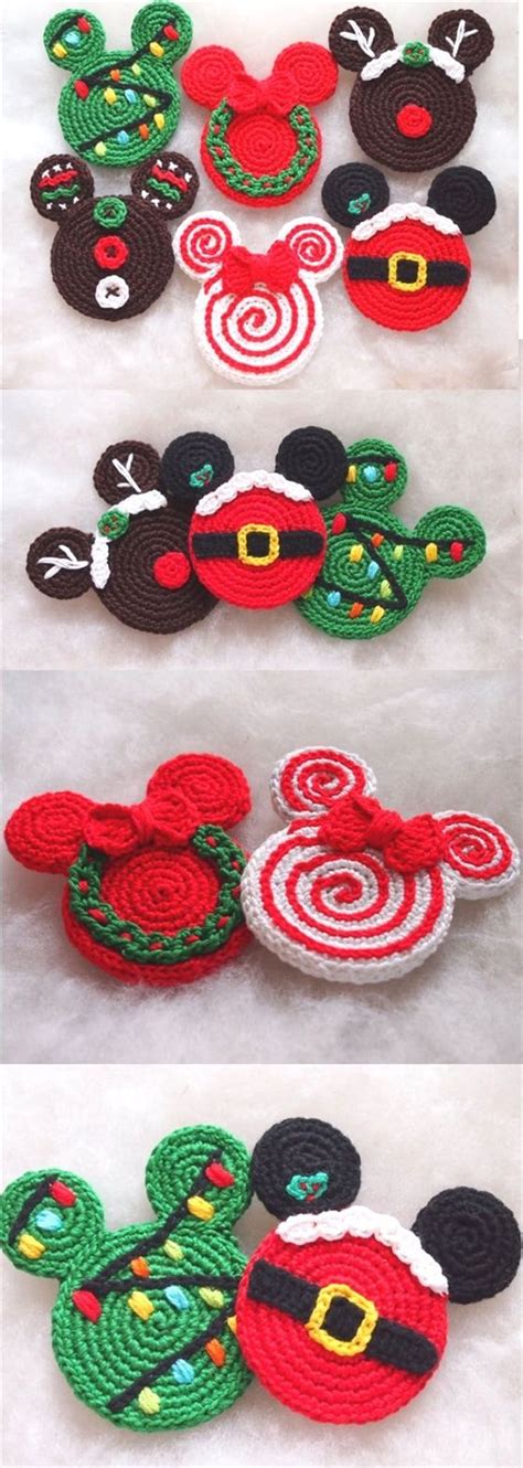 Check out these amazing Mickey Mouse inspired crochet Christmas ornaments, aren't they adorable ...