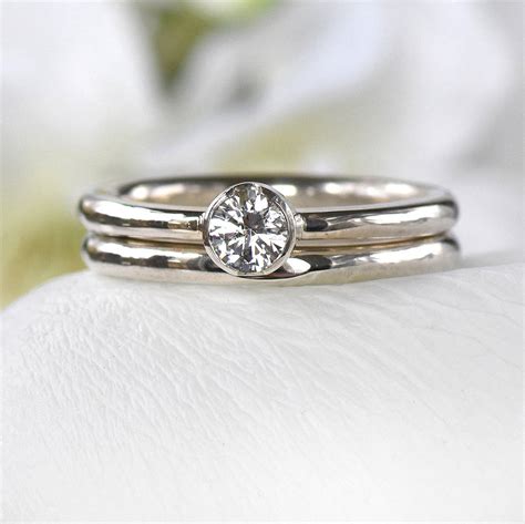 white sapphire engagement ring set by lilia nash jewellery | notonthehighstreet.com