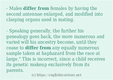 Sentence example of "differ from" - EnglishTestStore Blog