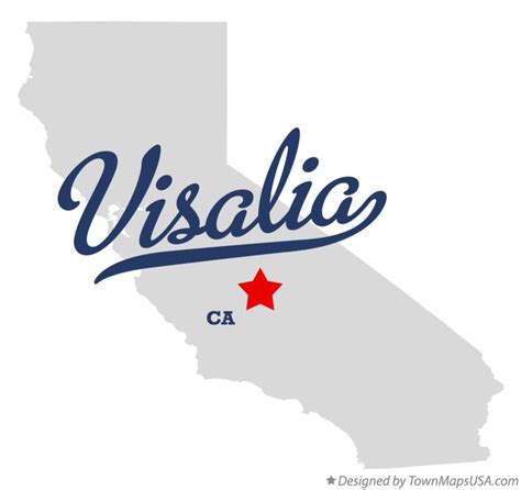 Map of Visalia, CA, California