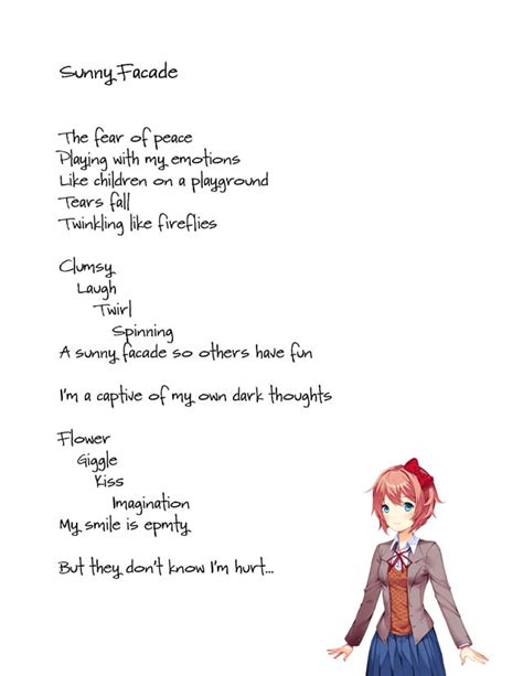 A poem using (mostly) Sayori words from the game : DDLC