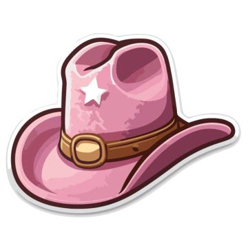 An Sticker Featuring A Pink Cowboy Hat Clipart Vector, Pink Cowboy Hat ...