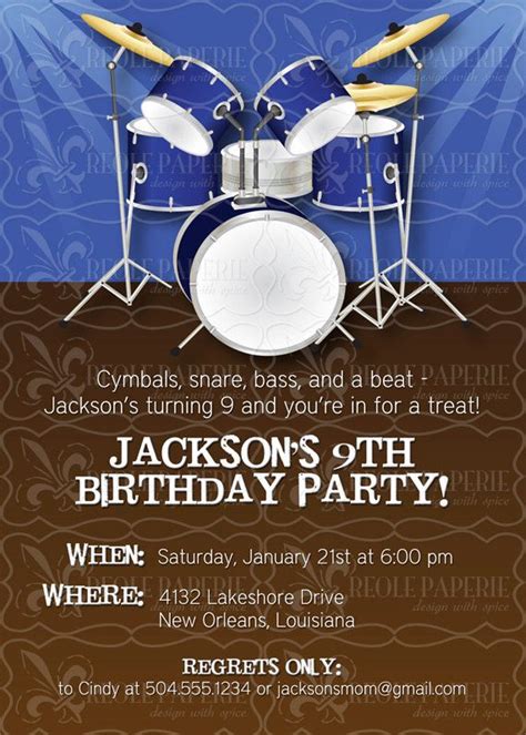 Pin by Tara G on Creole Paperie // In my Etsy shop | Music birthday party theme, Drum birthday ...