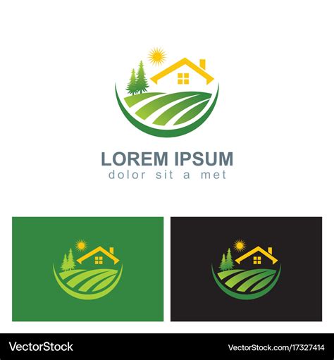 House landscape village nature logo Royalty Free Vector