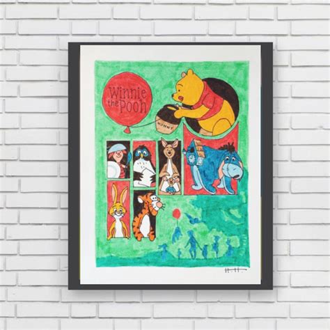 WINNIE the POOH POSTER Disney Winnie the Pooh Characters - Etsy