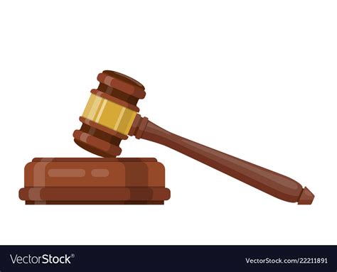 Wooden judge ceremonial hammer Royalty Free Vector Image