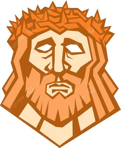 Jesus Christ Face Crown Thorns Retro Jesus Christ Roman Catholic Male ...