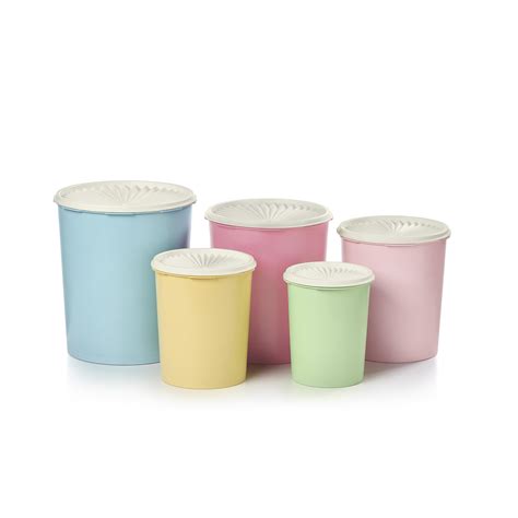 Tupperware Heritage Collection 10 Piece Nested Canister Set in Vintage Colors - Dishwasher Safe ...