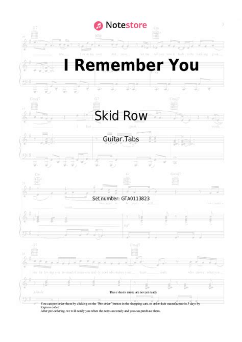 I Remember You tabs guitar Skid Row in Note-Store.com | Guitar.Tabs SKU GTA0113823