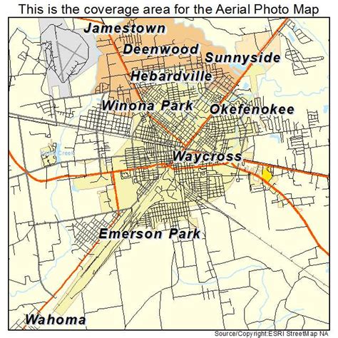 Aerial Photography Map of Waycross, GA Georgia