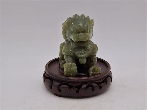 Greenstone Chinese statue (2) - Hardstone - China - 20th - Catawiki