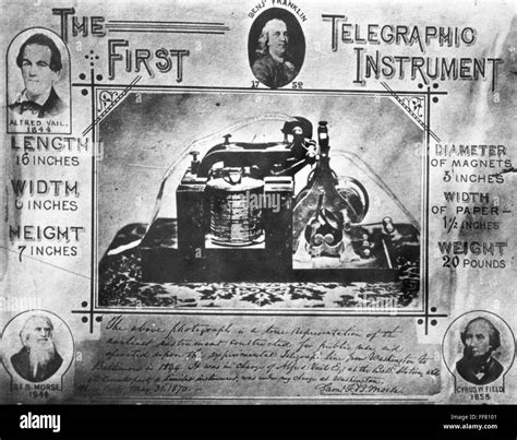 TELEGRAPHY. /nInstrument used by Samuel F.B. Morse to send his first ...