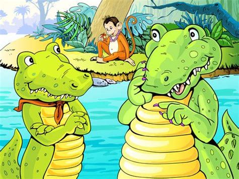 Moral Story of the Monkey and the Crocodile | Hươu, Cầu, Mèo