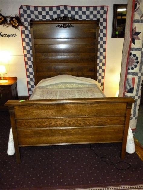 Antique Oak Bed Ornate Carvings Full Size Refinished 1900's Era Buyer ...