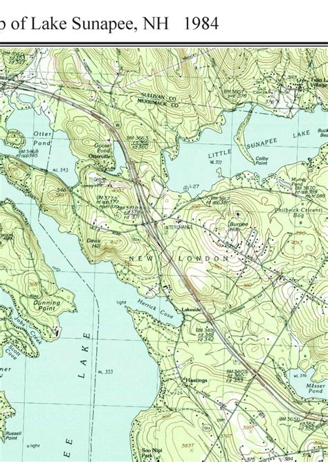 Lake Sunapee 1984 Old Topographic Map USGS Custom Composite - Etsy