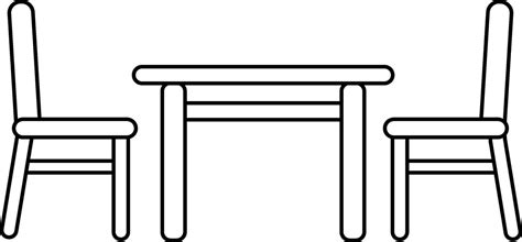 Dining Table Clipart Black And White