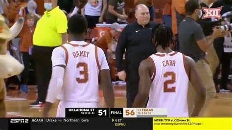 Oklahoma State vs No. 23 Texas Men's Basketball Highlights - Win Big Sports