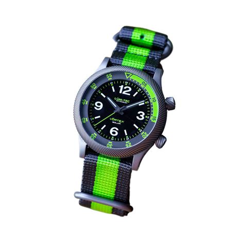 Lum-Tec 42mm Solar Powered Military Watch with Double Dome Sapphire ...