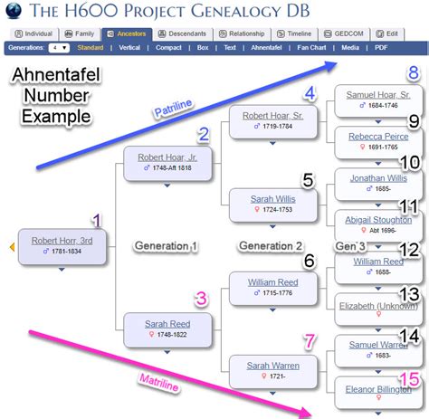 The H600 Project | Ahnentafel number