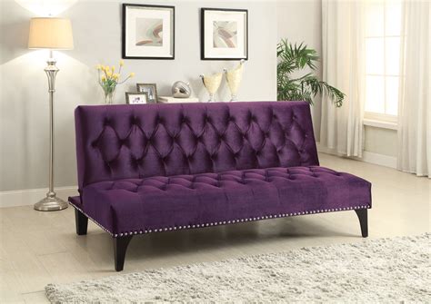 Rebecca Purple Velvet Futon | Las Vegas Furniture Store | Modern Home ...