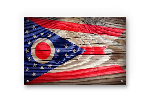 Ohio State Flag Graffiti Wall Art Printed On Brushed Aluminum – Poster - Canvas Print - Wooden ...