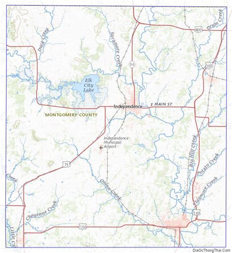 Map of Montgomery County, Kansas - Địa Ốc Thông Thái