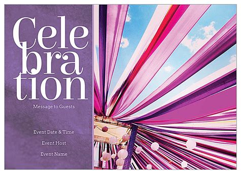 Free Ribbon Celebration Invitation Card Design Templates